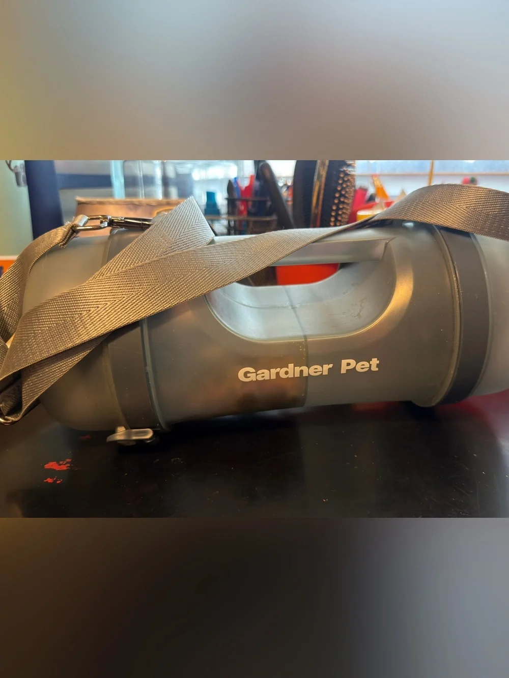 Portable Gray Pet Carrier with Shoulder Strap